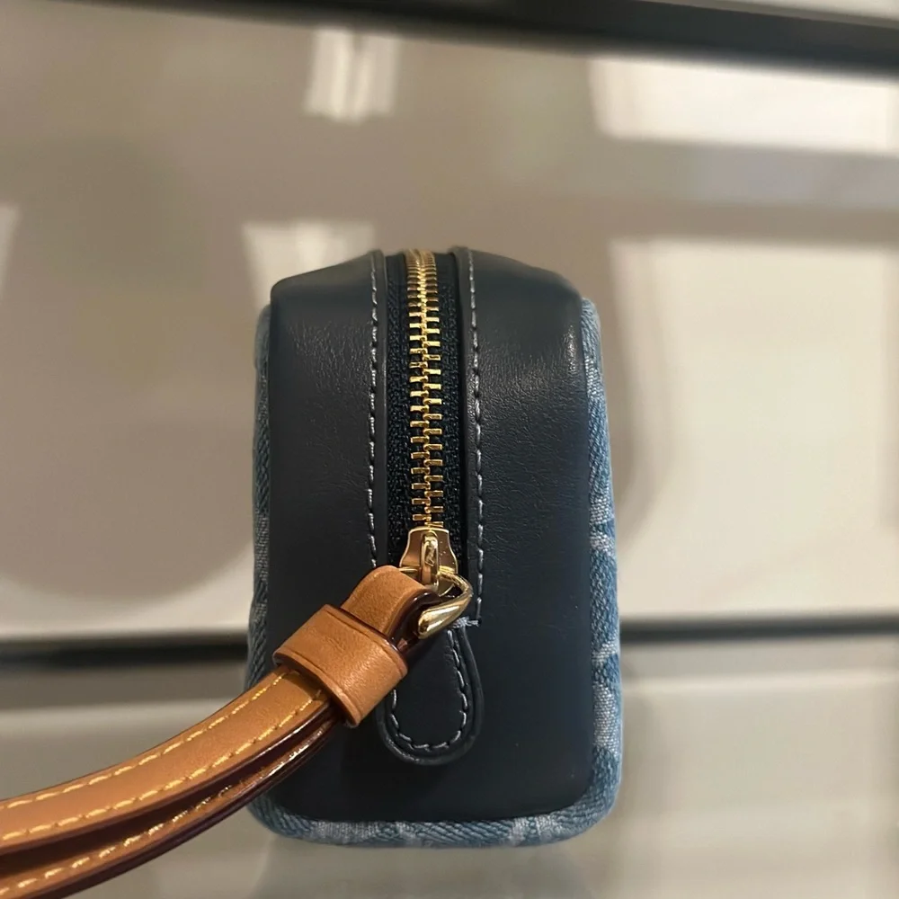 Coach Denim Pouch Wristlet - Picture 3 of 9